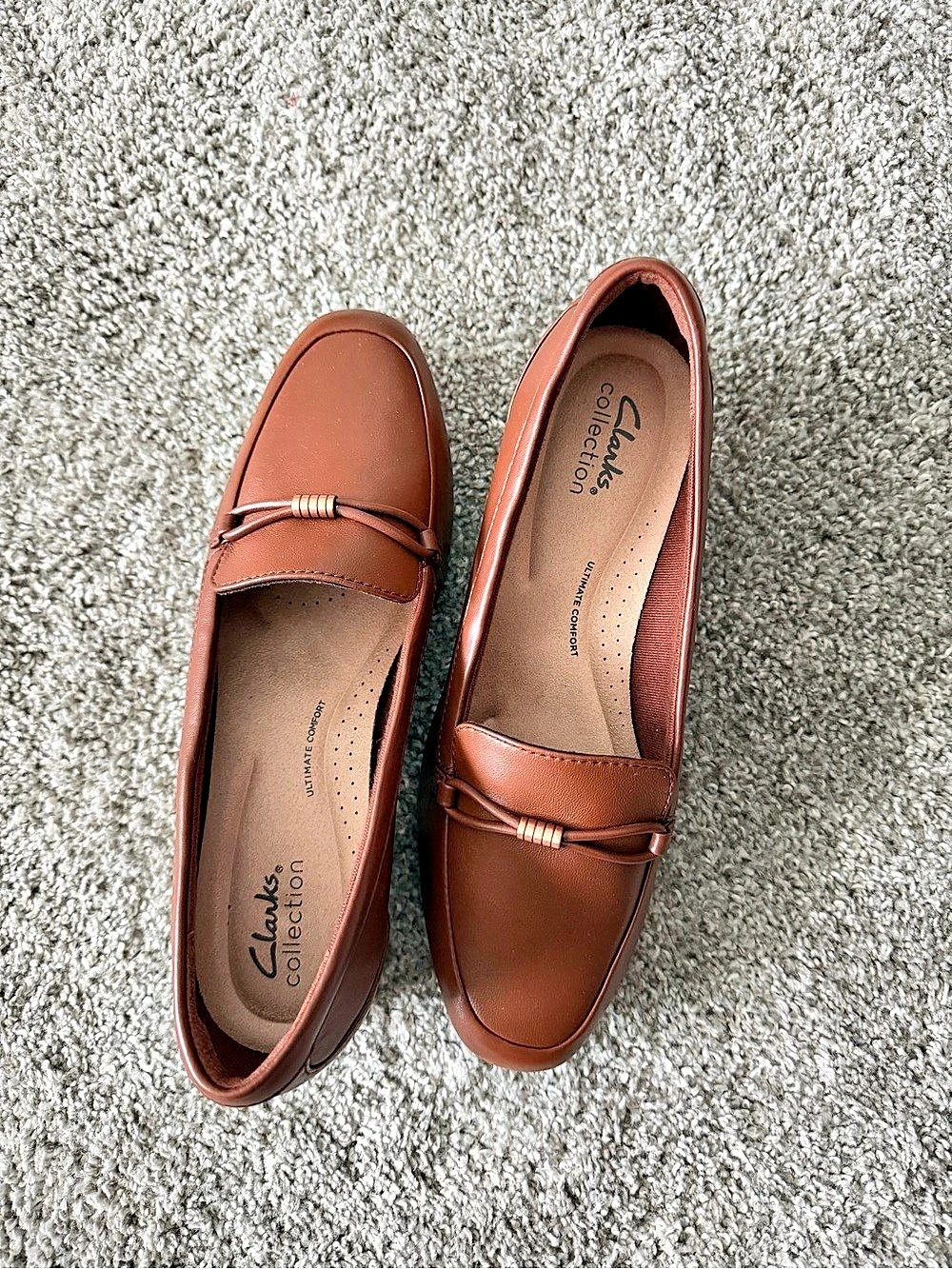 Clarks Jillian Adele Leather Loafers in Brown US 8.5 M Like New